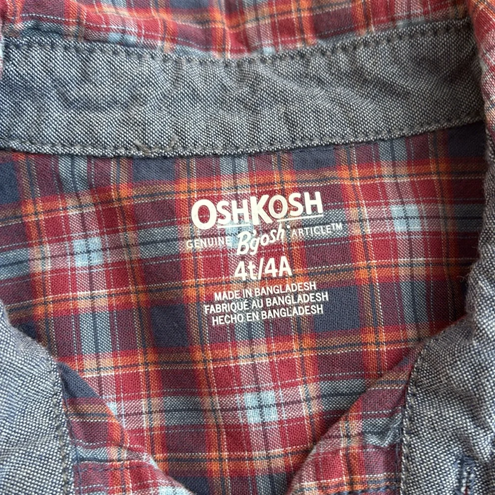 4T OshKosh B'gosh Plaid Button Down